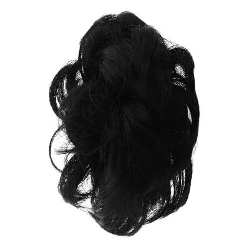 Didiseaon Curly Hairpiece for Effortless Updo Natural Black Messy Bun