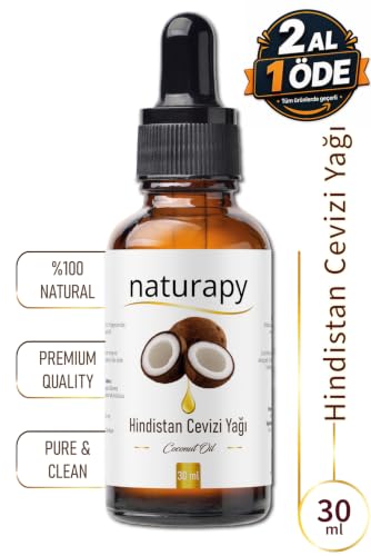 Şişe, Hindistan Cevizi Yağı (Coconut Oil) Soğuk Sıkım Sabit Yağ 30 ml Damlalıklı Cam