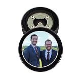 Stainless Steel Hockey Puck Bottle Opener Gift for The Best Man Groomsmen Printed Puck - Custom Wedding Hockey Puck Proposal Gift Ring Bearer Officiant Magnetic Cap Catcher & Present for Men -  Buffalo Bottle Craft