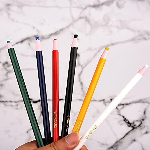 Euvoym 6 PCS Sewing Fabric Pencils Sewing Mark Chalk Pencil Soluble Sewing Pencil Dressmaker's Chalks Tailor Mark Pencil for Tailor Marker & Tracing