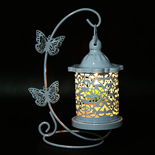 Joyzan JOYZANV0G3PNXH8W Home Candle Lantern, Hanging Birdcage Hollow Holder European Metal Tealight Centerpieces Butterfly Hook Bird Cage Candlestick Ornaments Wedding Table Dinner Party Christmas Halloween Decoration thumb #4