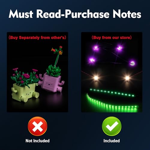 Image of BrickBling Light Compatible with Lego Rocking Plants 11506 | Light up Your Botanical Collection (Not Come with Plants Model) (Upgraded Verion Light)