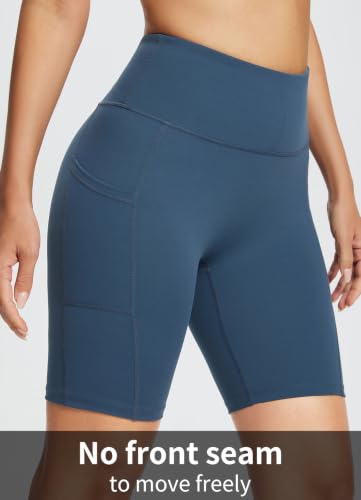 Image of baleaf Women's High Waist Biker Shorts with 3 Pockets