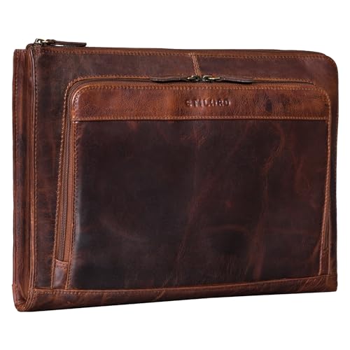 Portfolio Serviette Porte Document Cuir Véritable de Haute Qualité