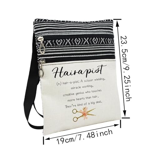 Hairapist Messenger Bag Small Ethnic Pattern Printed Adjustable Strap Crossbody Zipper Bag Phone Bag Wallet Cute Shoulder Handbag for Hair Stylists Hair Artists Women2