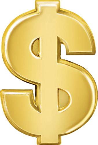 1" Gold Dollar Sign Pin, Dollar Sign Lapel Pins for Recognition Pins, Money Symbol Pins, Dollar Sign Award Prime