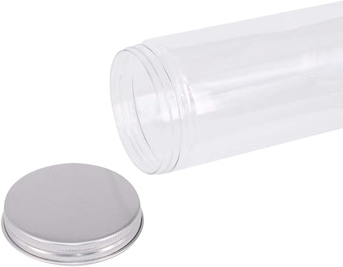 Miniatura 5 de zmybcpack Paquete de 8 frascos de plástico rectos transparentes de 20 onzas (20.3 fl oz), tarros de plástico de apertura amplia con tapas de