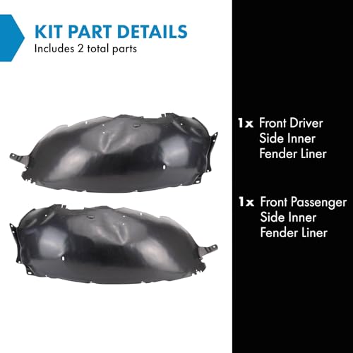Image of TRQ Front Inner Fender Liner Set Compatible with 1997-2002 Ford Expedition FO1248102 FO1249145