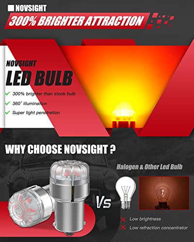 Novsight 1156 Led Bulb, 300% Brighter Red 1141 Led Brake Lights Bulb, P21W 7506 Stop Light Replacement Bulb For Tail Lights, Pack Of 2 #TOP2