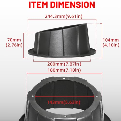 StarknightMT 2Pcs 6.5 Inch Speaker Pods Universal Angled Pre-drilled Surface Mount Water Resistant Impact Proof PP Speaker Boxes Enclosures for All Model RVs, UTVs, Boats, Golf Carts, ATV, Truck by StarknightMT - Image 6