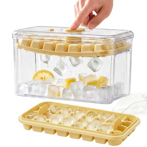 Bandeja para cubitos de hielo con tapa y depósito, 28 rejillas miniatura 1
