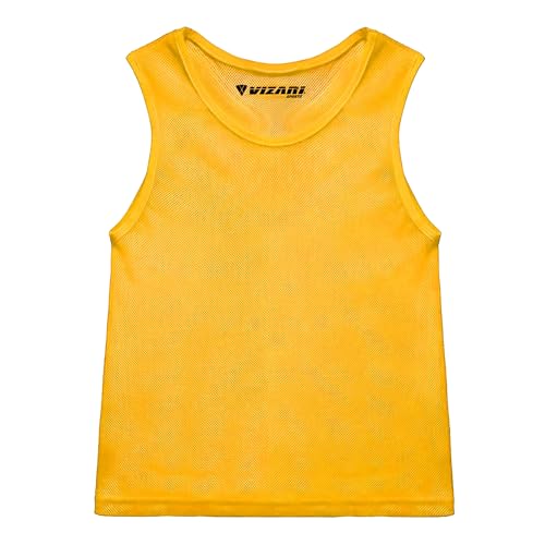 Vizari Mesh Sports Pinnies Pack of 1/12- Youth Scrimmage Vests for Soccer, Hockey, Basketball & Football