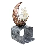 stankgarden Metal Fairy Gutter Downspout Extensions with Solar Powered Glass Cracking Ball, Outdoor Waterproof Splash Block Sculpture Solar Garden Decor for Yard, Lawn