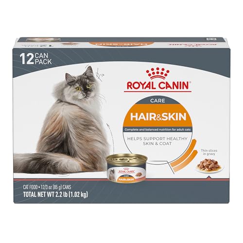 Royal Canin Feline Care Nutrition Hair & Skin Care Adult Thin Slices in Gravy Cat Food, 3 oz (Pack of 12)