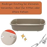 GarPet Katzenklo in 5 Größen Katzentoilette ohne Deckel Katzen WC Schalentoilette Klo grau eckig hygenisch M (43x33x9)