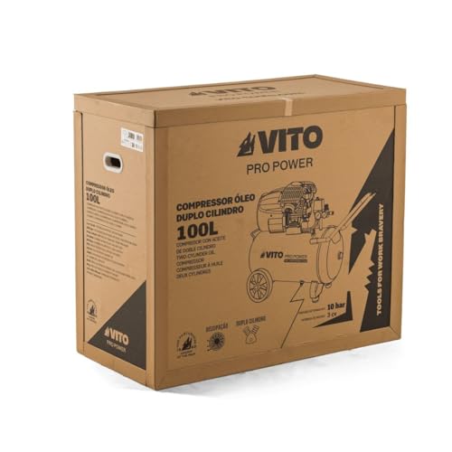 Compresseur à air huile 10Bar 3CV 2.2KW Bi cylindre 145 Psi sur roues Ateliers et Chantiers VITO - vue 8