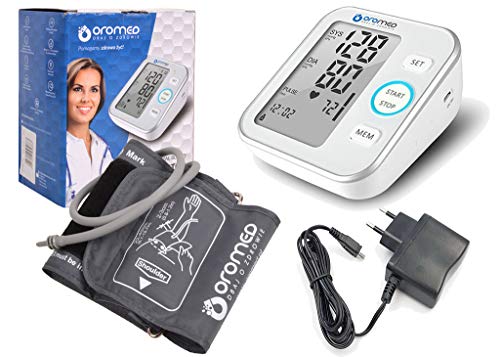 Oromed Tensiómetro de Brazo con medición de Pulso y presión Arterial # con detección de arritmia, Monitor Digital LCD