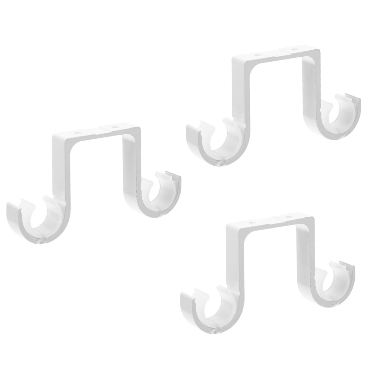 KOMBIUDA 3pezzi Supporto per Bastoni da Soffitto Lega di Alluminio Staffa Doppia per Tende Confezione da Facile Installazione per Decorazioni Interne
