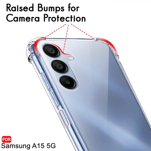Image of TheGiftKart Crystal Clear Back Cover Case for Samsung Galaxy A15 5G | 360 Degree Protection | Shock Proof Design | Transparent Back Cover Case for Samsung Galaxy A15 5G (PC & TPU, Transparent Bumper)