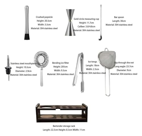 Set Coctelera Kit Bartender Acero Inoxidable Plata miniatura 2