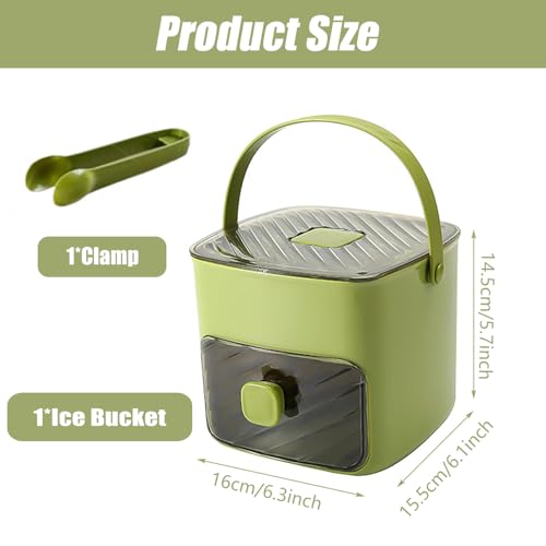 Taicols Klein Eiswürfelmaschine, Ice Cube Maker, mit 48 Gitter Eiswürfelform, Eiswürfelmaker mit Schublade und Aufbewahrungsbehälter, Eiswürfel mit Behälter Eiswürfelbox, Für Home Kitchen (Grün)