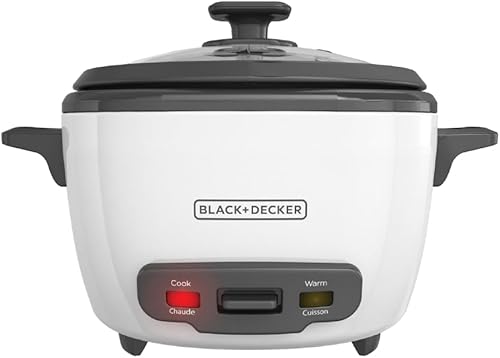 Miniatura 11 de BLACK+DECKER - Olla arrocera de 16 tazas, 8 tazas de arroz crudo, canasta para cocinar al vapor, cuenco antiadherente extraíble, un toque, mantiene