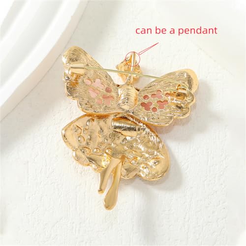 Image of Rhinestone Angel Ballerina Brooch Pin for Women Girls Fashion Crystal Gold Tone Cute Fairy Butterfly Ballet Dancer Brooches Lapel Pins Dainty Dress Accessories Birthday Christmas Jewelry Gift