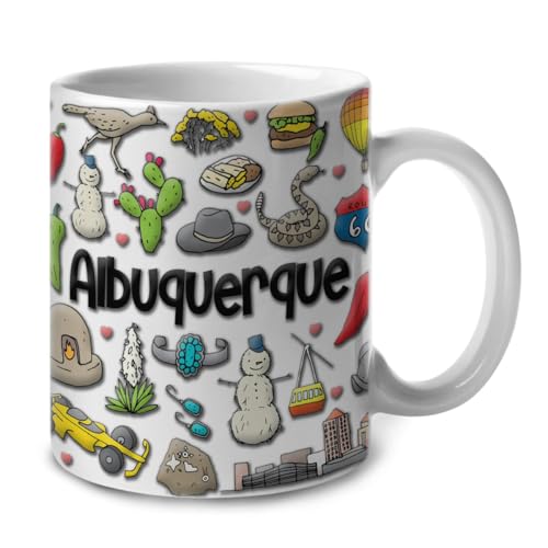 Lotacy Albuquerque Colorful Ceramic Coffee Mug 11oz