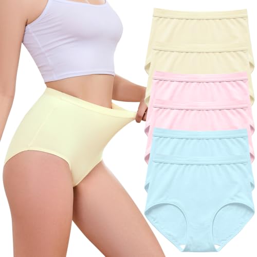Image of Womens Underwear Pack,C Section High Waisted Tummy Control Moisture-Wicking Brief Underwear,plus size Panties 6Packs