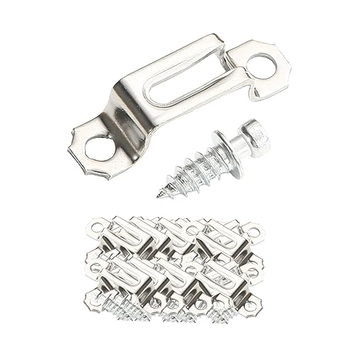 Wswqop Pack of 100 Concealed with Screws for Wardrobe and Bookcase, Silver, Half