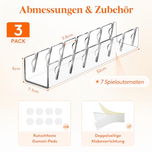 Lifewit Cap Halter, 3 Stück Kunststoff Kappen Organizer, Cap Aufbewahrung Fasst 21 Hüte, Desktop Cap Halterung, Kappenhalter für Schlafzimmer, Kleiderschränke, Kommoden und Wände, Transparente