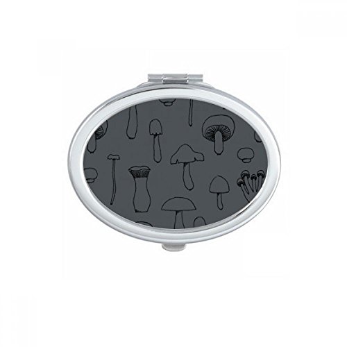 Miroir ovale compact bleu champignon pour maquillage nomade - 2