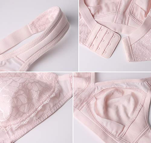 Dotvol Women's Full Figure Minimizer Bras Comfort Large Busts Wirefree Non Padded Plus Size Bra(46Ddd, Blushing Pink) #TOP5