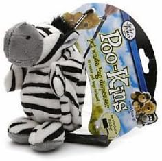 ThePetStop Four Paws Poo-Kins Zebra Dog Waste Pickup Bag Dispenser & Bags