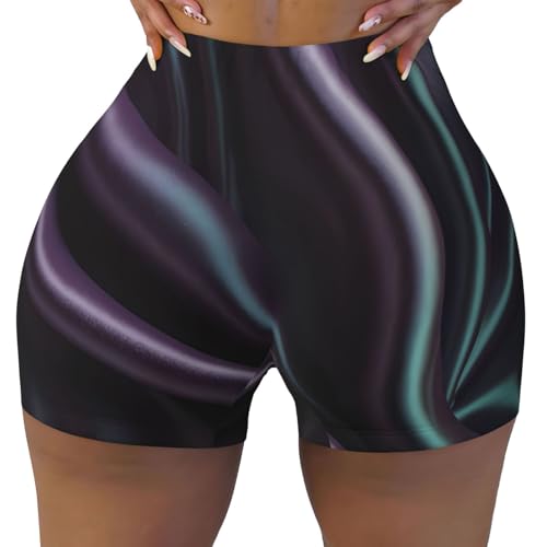 Technology Background Pattern Sports Shorts, high Elastic Slim Fitness Pants, Suitable for Yoga/Leisure/Daily wear