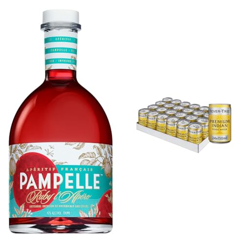 Pampelle Grapefruit Aperitif 0,7 Liter Flasche + 24er Fever Tree Indian Tonic | Das perfekte Drink-Geschenk zum Fest