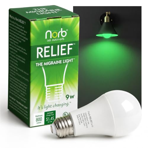Norb NorbRELIEF Green Light Therapy Bulb | Soothing LED Green Light Bulb for Sensitivity, Migraine...