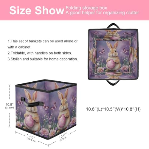 Boîte de rangement papillon violette 27.9 cm avec poignées - 3