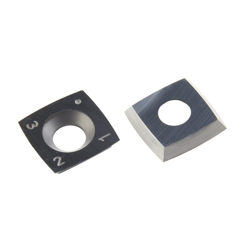 Confezione da 10 inserti quadrati in carburo da 15 mm, 15 x 15 x 2,5 mm, raggio R150, 4 lame per pialla e tornio per lavorazione del legno, per teste di taglio a spirale CNC, con viti