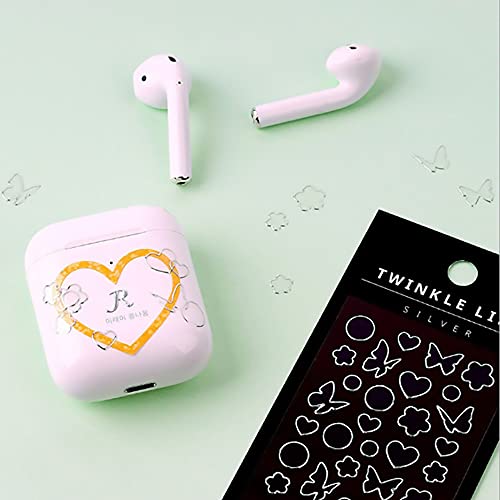 Vondyu Scrapbooking Stickers,Heart Butterfly Pattern Craft Stickers,Gold/Silver Deco Stickers For Journaling,Self-Adhesive Decals Decorative Sticker For Cards Album Scrapbooks Gifts Embellishment-8Pcs #TOP5