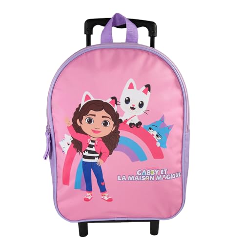 Sac à dos scolaire à roulettes Gabby contre la fatigue : le confort rose pour fille