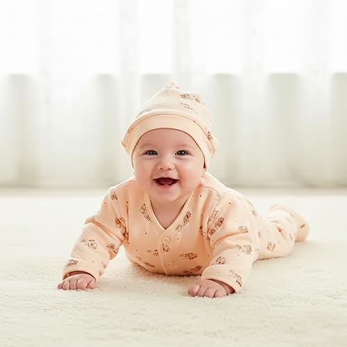 Image of Presents New Born Baby Summer Wear Printed Baby Clothes 5Pcs Sets 100% Cotton Boys Girls Unisex Baby Cotton /Summer or Flannel Suit Infant Clothes First Gift for New Born (0-6 Months)