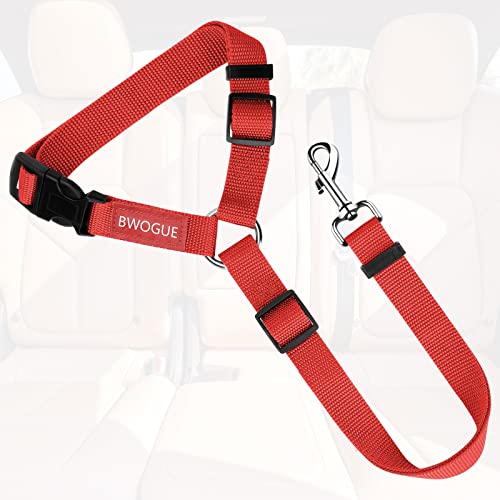 BWOGUE Pet Dog Cat Seat Belts, Car Headrest Restraint Adjustable Safety Leads Vehicle Seatbelt Harness (1 Pack) - Thumbnail 2