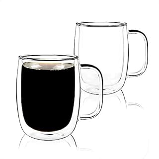 Brimley 2 Pack Double Walled Mugs, Double Walled Thermo Insulated Mugs with Handles