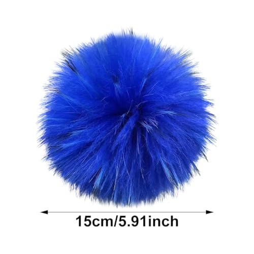 Pompón de piel sintética lavable con botón extraíble para evitar daños al tejer gorros 3