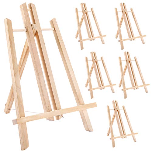 Jekkis 14\" Tabletop Easels, 6 Packs Display Wooden Easels, Art Craft