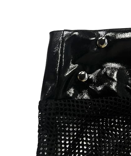 YeeHoo Falda Halter Top y Falda Mini de Malla Sexy para Mujer con pantalón Negro