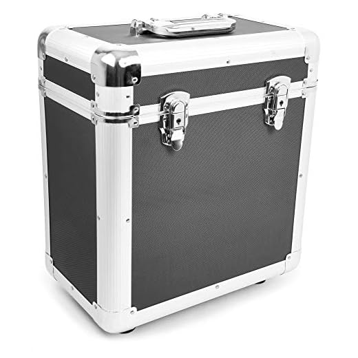 Power Dynamics RC80 Maleta para Discos de Vinilo (Rack portátil para 80 Discos LPs de 12", Interior de gomaespuma, Tapa Totalmente extraíble, Cierres de Mariposa, Ligero armazón) - Negro