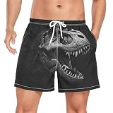 Niigeu Dinosaurio Dragón Vintage Negro Bañador para Hombre Pantalones Cortos Bañadores Shorts para Hombres Natacion Piscina Surf Playa