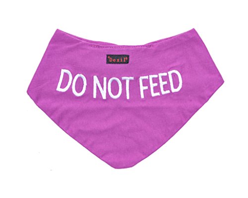 Do Not Feed Purple Dog Bandana Quality Personalised Embroidered Message Neck Scarf Fashion Accessory Prevents Accidents By Warning Others Of Your Dog In Advance #TOP6